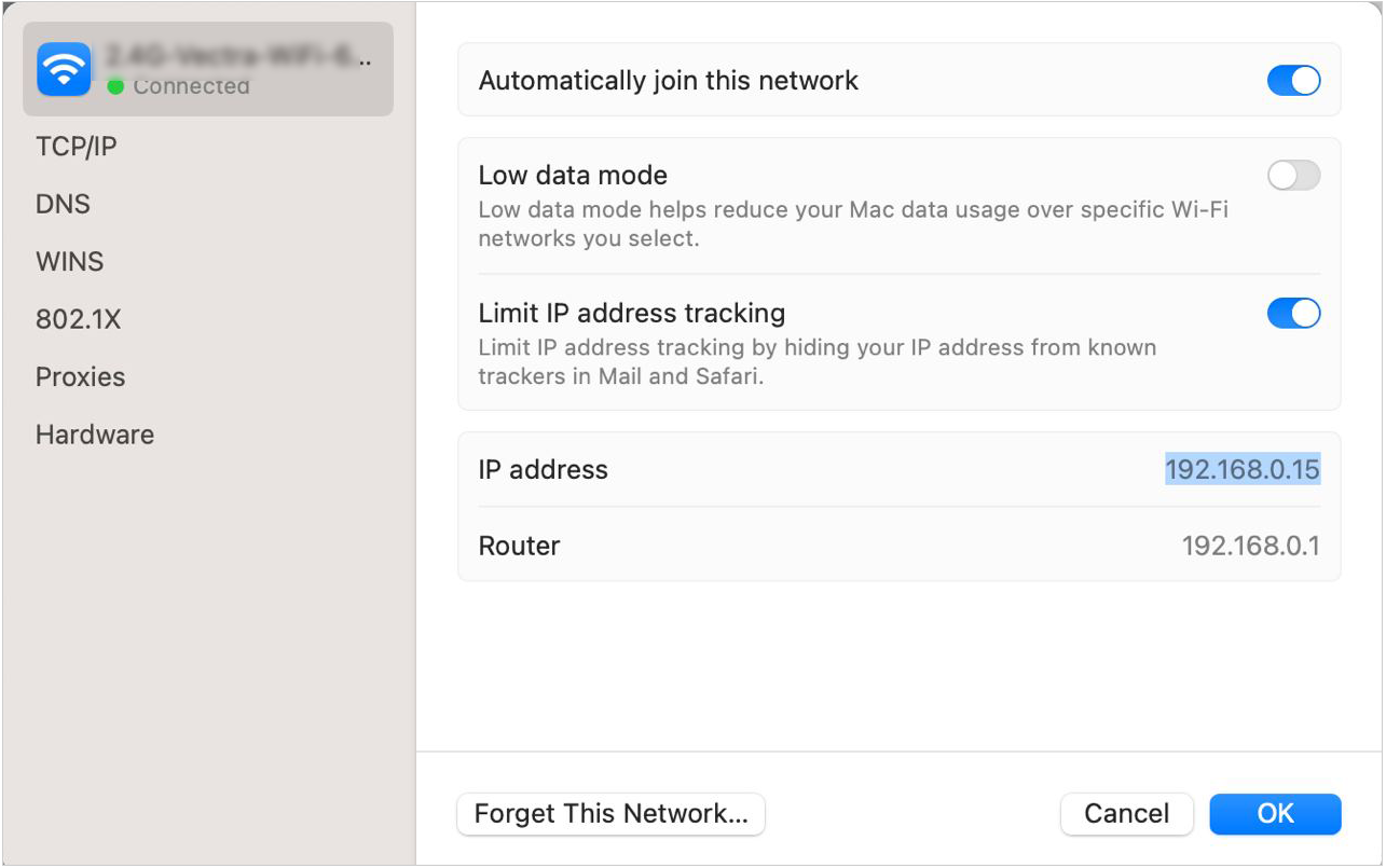如何查找 macOS 电脑内部 IP