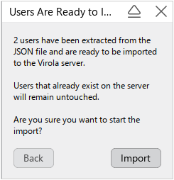 Start users import from JSON Start users import from JSON