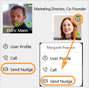 Sending a nudge to a user Sending a nudge to a user